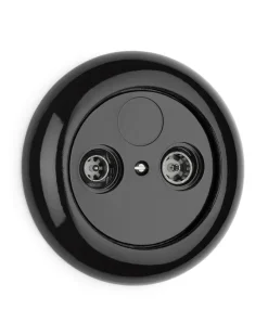 Antennuttag TV/Radio svart porslin - THPG infällt