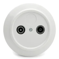 Antennuttag TV/Radio vit duroplast - THPG infällt
