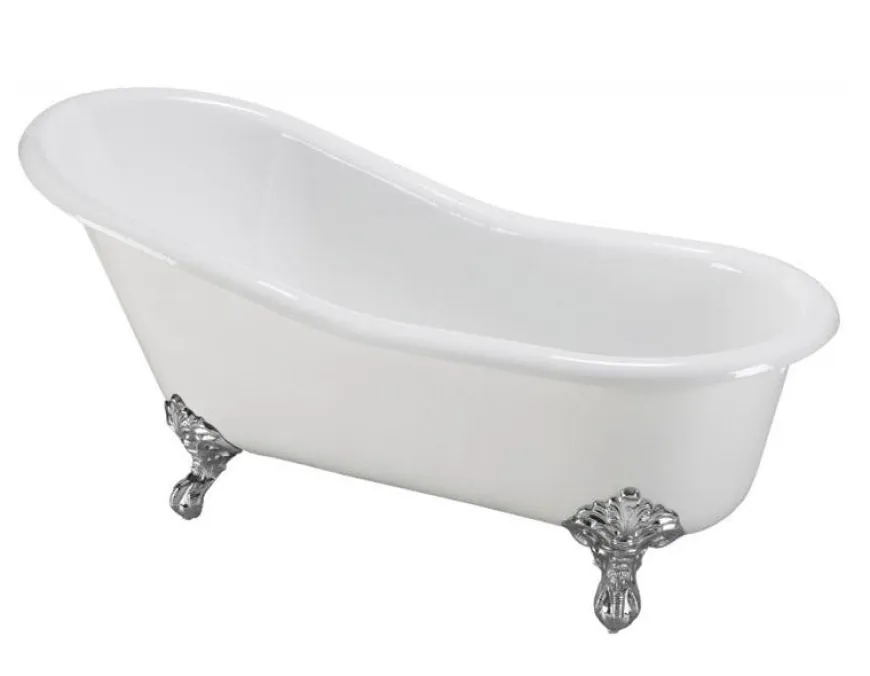 Badkar - Versailles vit gjutjärn med tassar, 137 cm