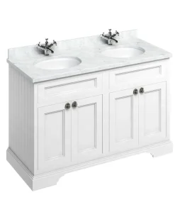 Badrumskommod dubbel Burlington - 130 cm dörr vit