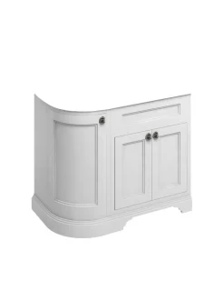 Badrumskommod rundat hörn Burlington - 100 cm vit (endast underdel)