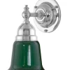 Badrumslampa - Adelborg nickel, grön klocka