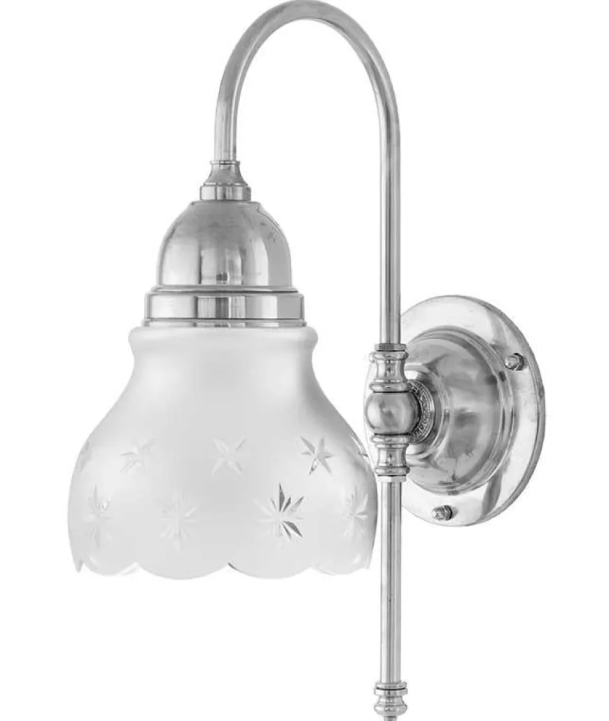 Badrumslampa - Ahlström 60 nickel, slipat mattglas