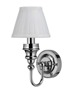 Badrumslampa Burlington - Vägglampa med vit tygskärm