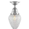 Badrumslampa - Byström 80 nickel, klardroppe