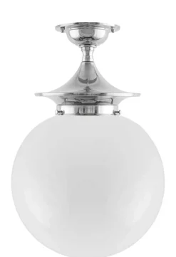 Badrumslampa - Dahlberg 100 nickel, stor klotskärm