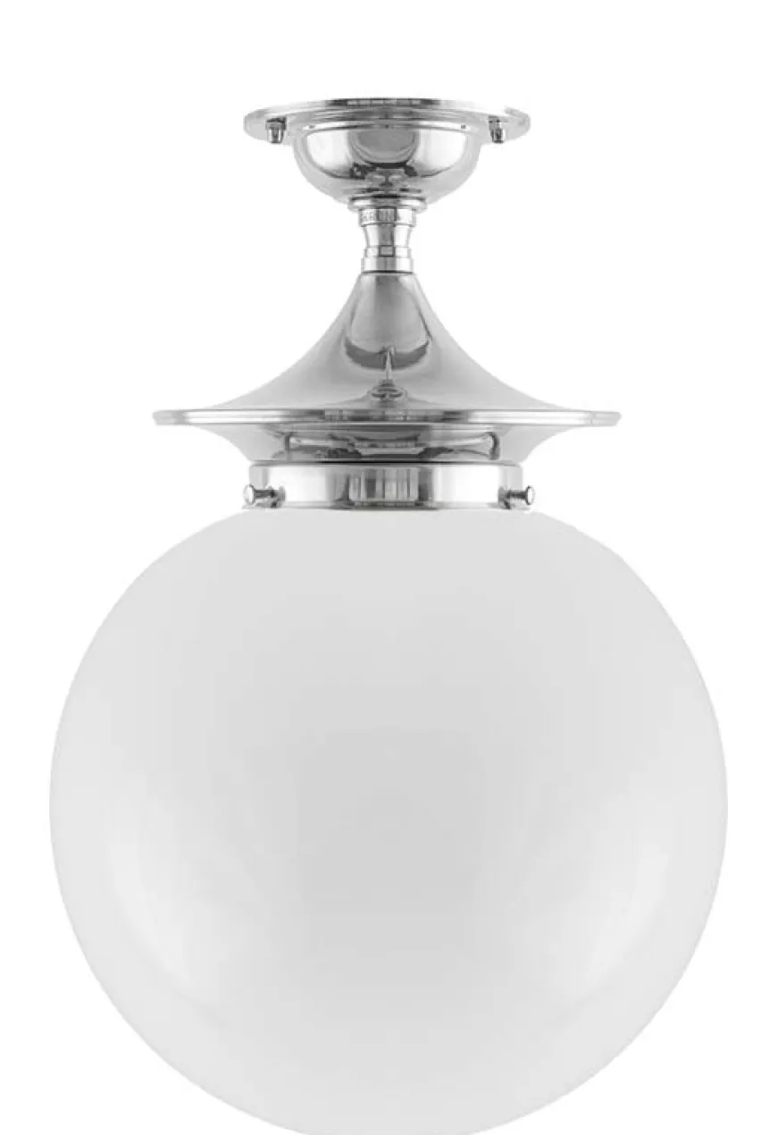 Badrumslampa - Dahlberg 100 nickel, stor klotskärm