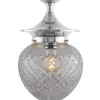 Badrumslampa - Dahlberg 100 nickel, klarglas droppe
