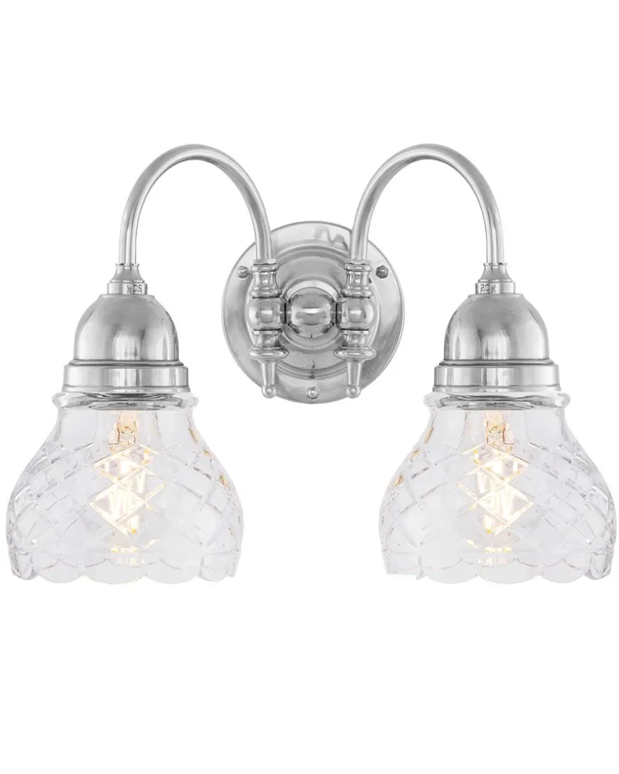 Badrumslampa - Stackelberg nickel, slipat klarglas