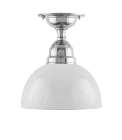 Badrumslampa - Taklampa Byström 60 nickel, halvsfär