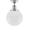 Badrumslampa - Taklampa Byström 100 nickel, klotskärm