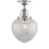 Badrumslampa - Taklampa Byström 100 nickel, klardroppe