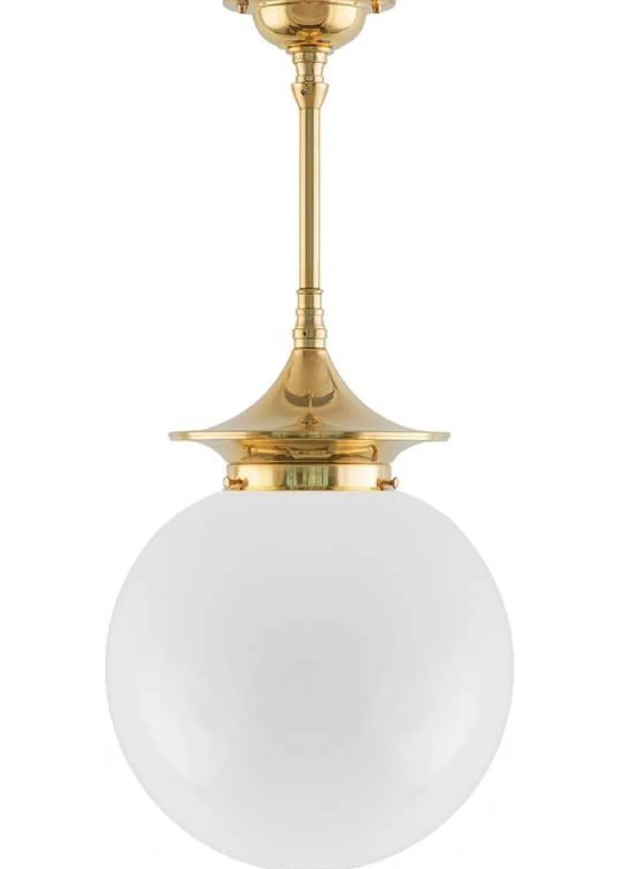 Badrumslampa - Taklampa Dahlbergspendel 100 mässing, stor klotskärm