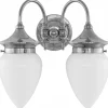 Badrumslampa - Tigerstedt nickel, opalvit droppe