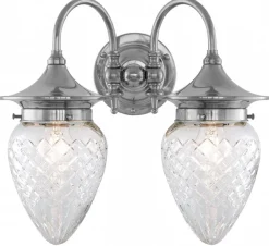 Badrumslampa - Tigerstedt nickel, klarglas
