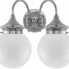 Badrumslampa - Tigerstedt nickel, opalvita klot