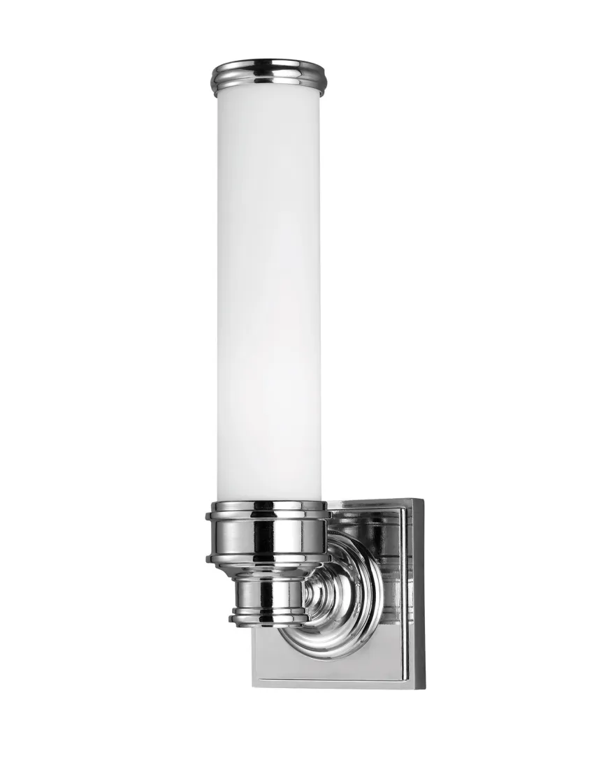 Badrumslampa - Vägglampa Longford krom/vit-frost