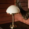Bordslampa - Karlfeldt mässing, toppig benvit
