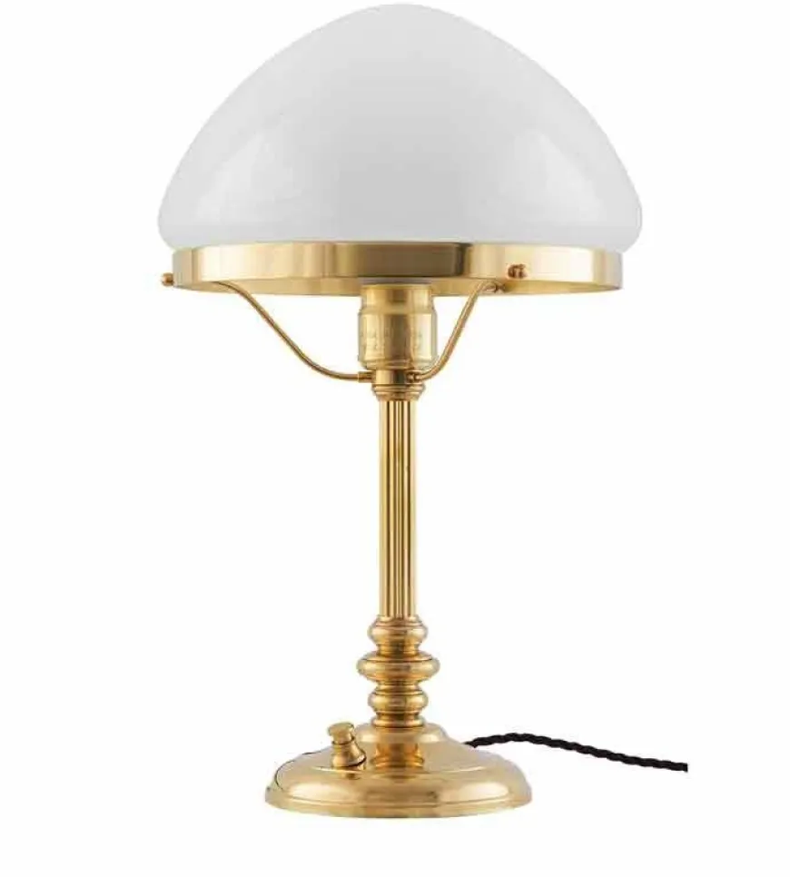 Bordslampa - Karlfeldt mässing, toppig vit
