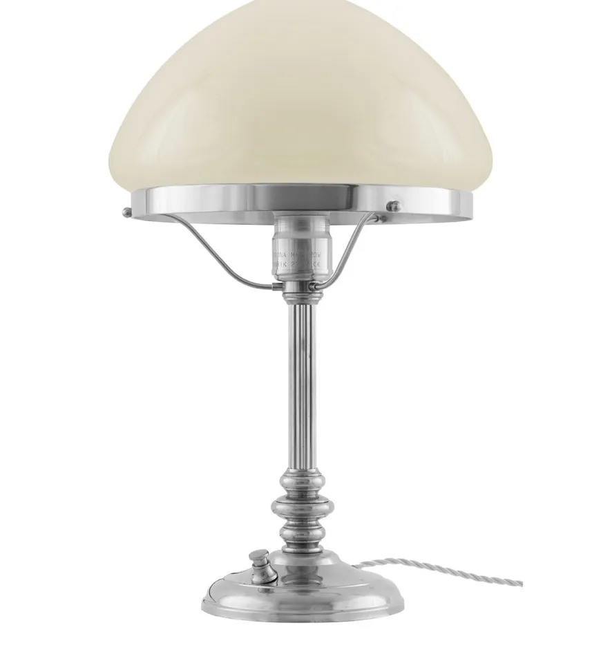 Bordslampa - Karlfeldt nickel, toppig benvit