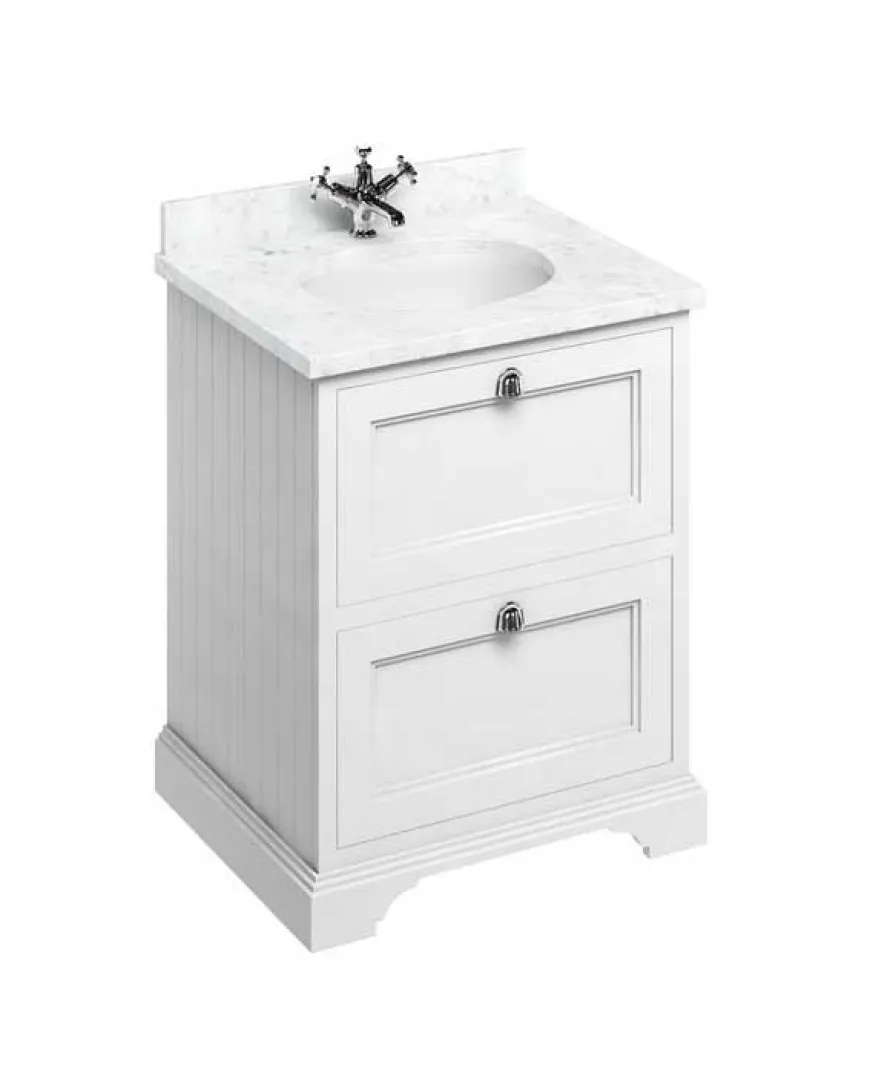 Burlington - Badrumskommod med lådor 65 cm, vit
