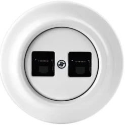 Datauttag 2xRJ45 vit porslin - ABB Decento