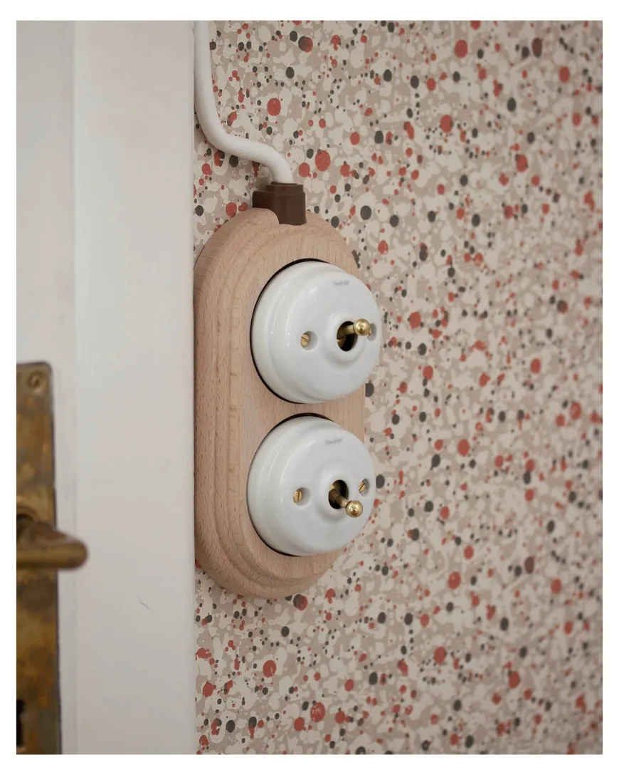 Dimmer vipp vitt porslin/mässing - Fontini utanpåliggande