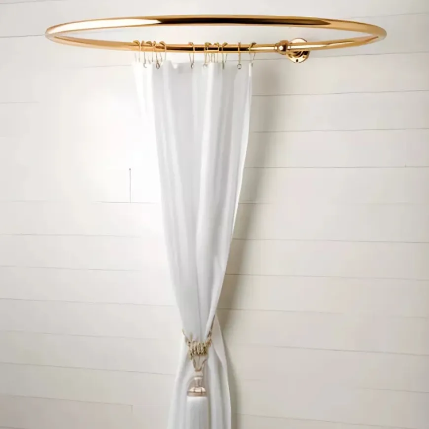 Duschdraperihållare - Rund 70 cm mässing