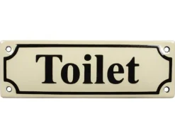 Emaljskylt - Toilet vit/svart