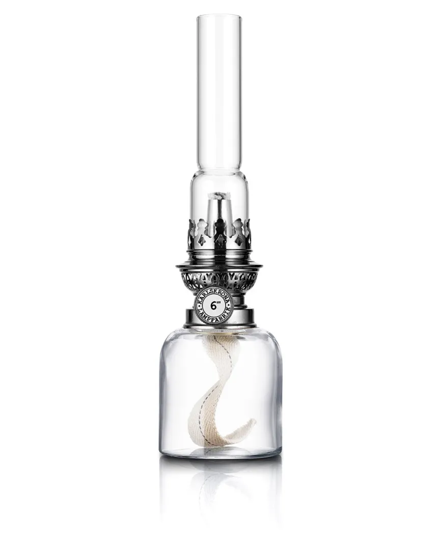 Fotogenlampa - Koholmen, nickel klarglas