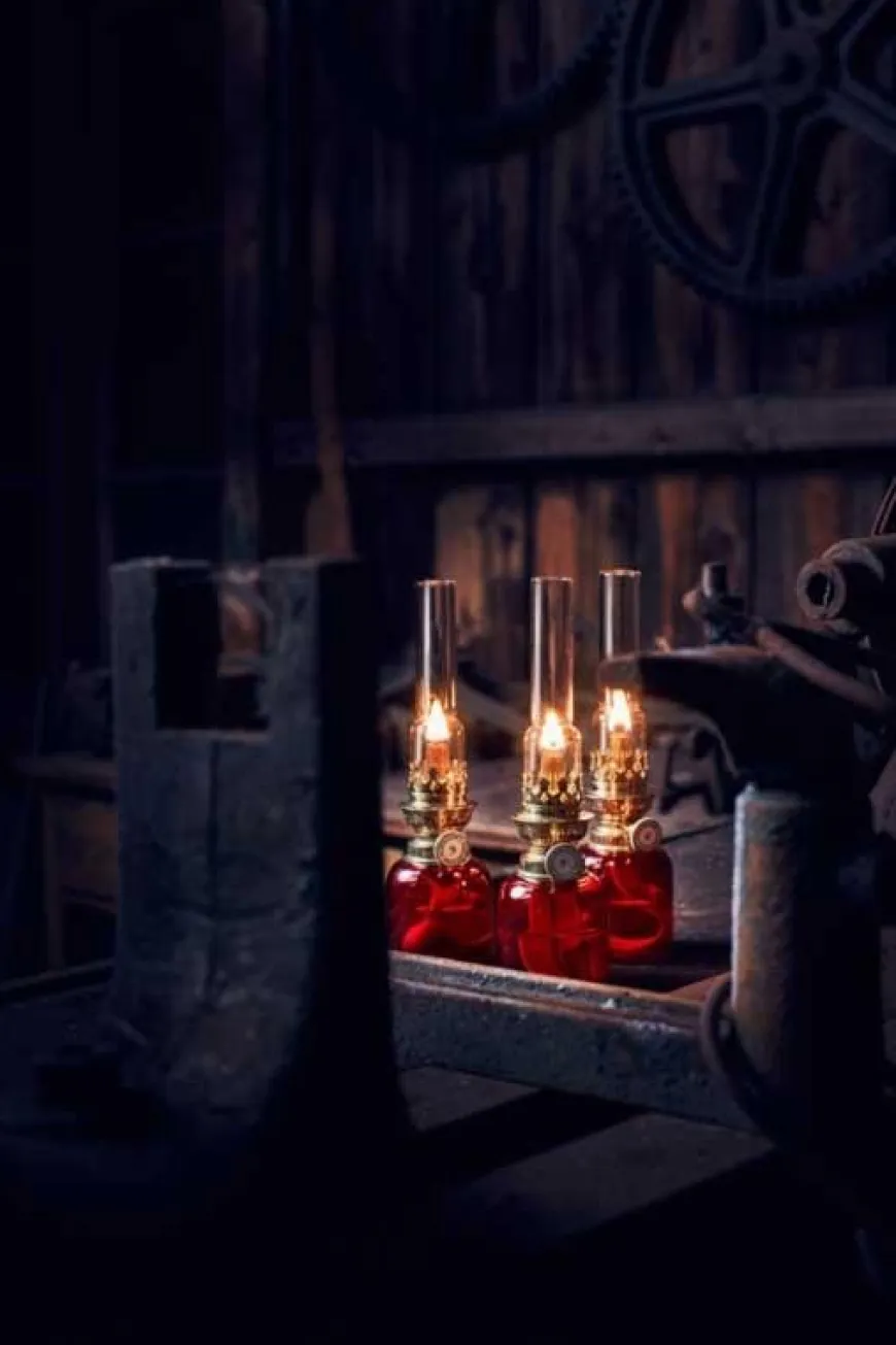 Fotogenlampa - Koholmen, nickel klarglas