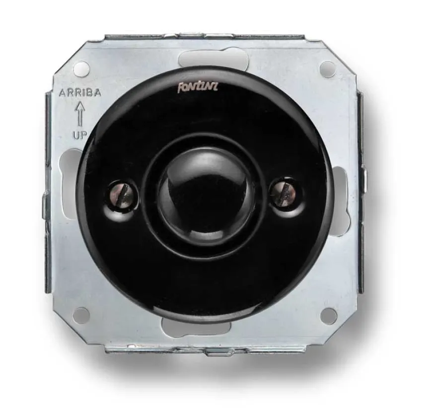 Insats dimmer universal LED 4-100W svart porslin - Fontini infällt