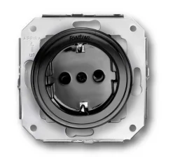 Insats jordat eluttag svart plast - Fontini infällt