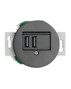 Insats USB-uttag svart porslin - THPG infällt