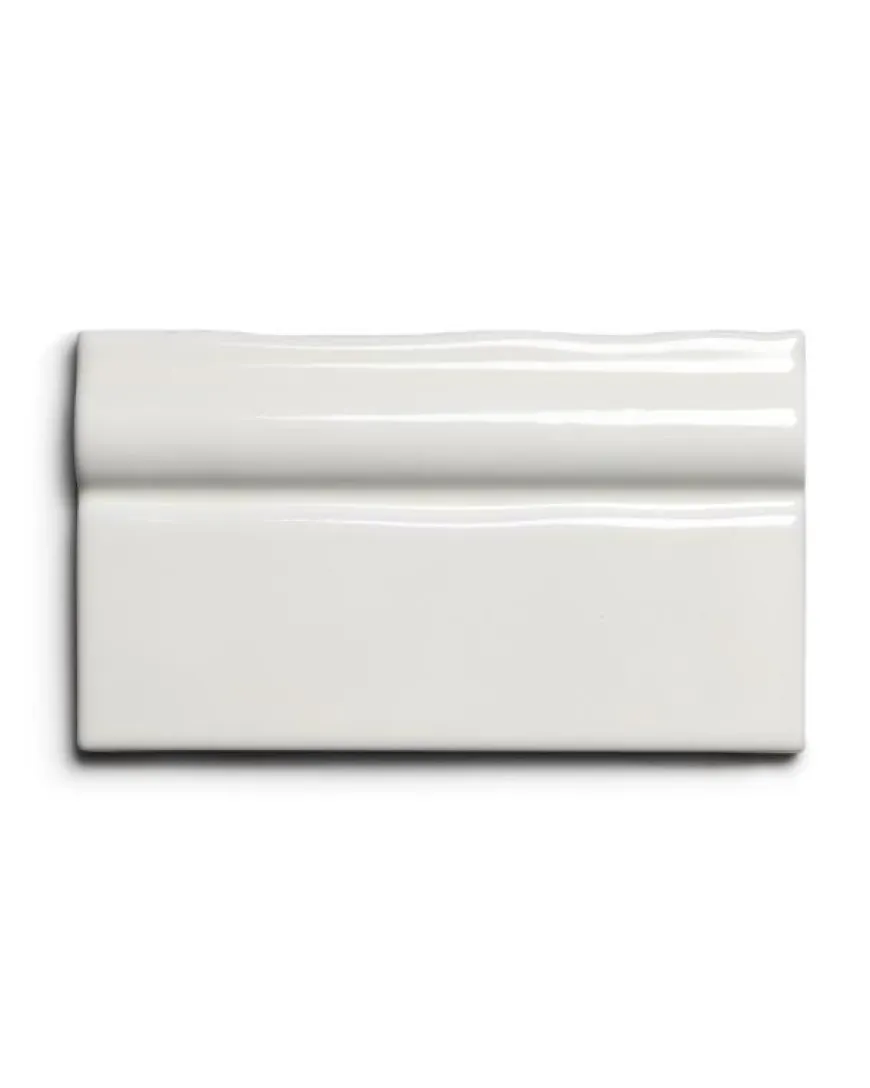 Kakel Mayfair - Elfenbensvit Avslutslist 7,5 x 13 cm blank, lätt vågigt