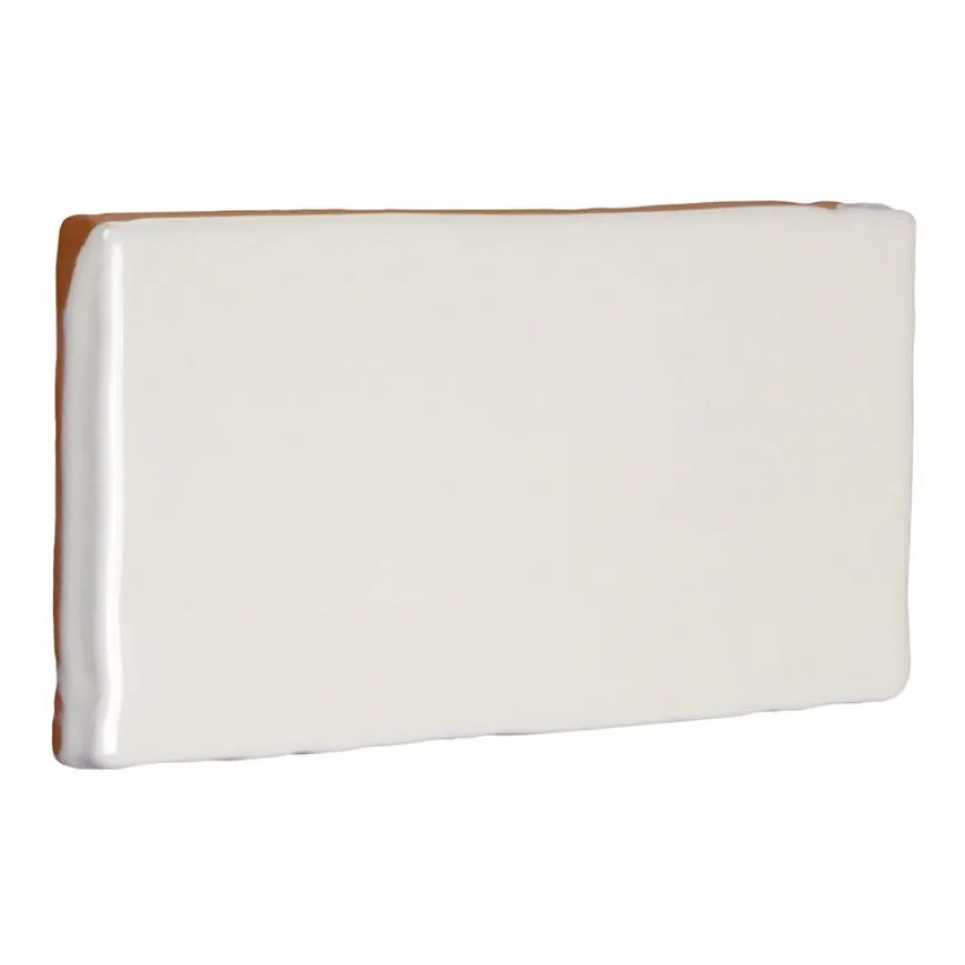 Kakel Mayfair - Elfenbensvit Halftile 7,5 x 15 cm blank, lätt vågigt