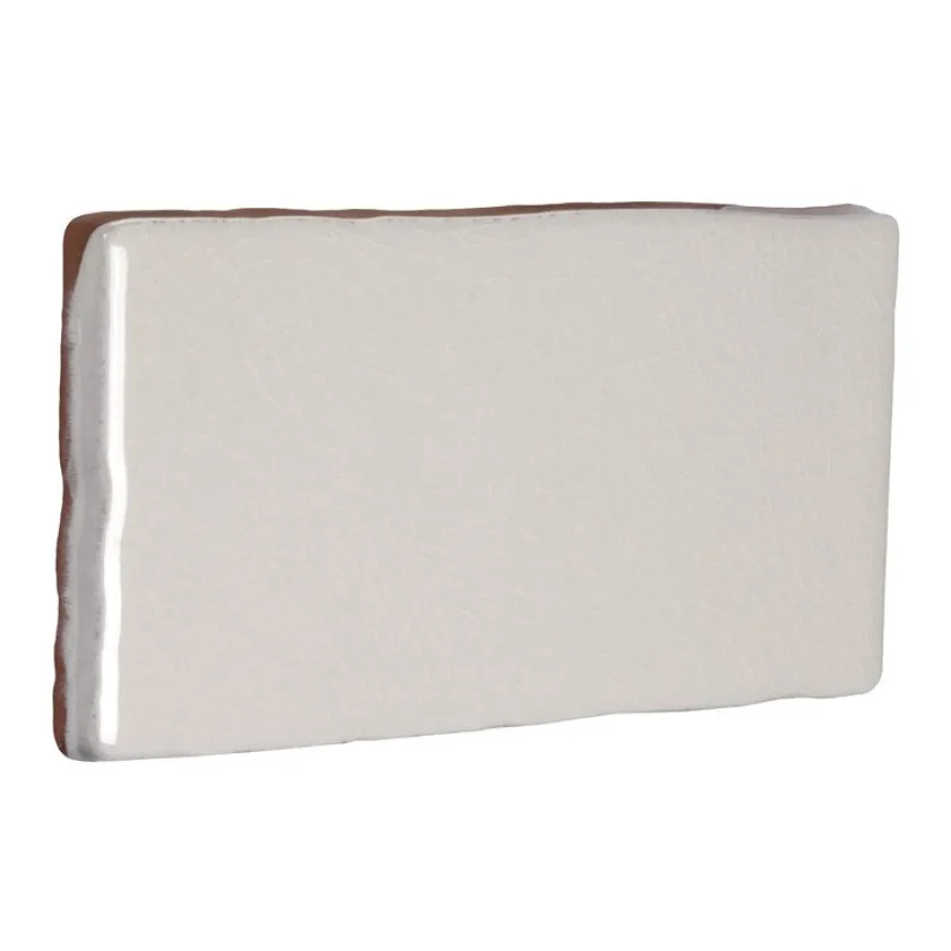 Kakel Mayfair - Krackelerad antikvit halftile 7,5 x 15 cm blank, lätt vågigt