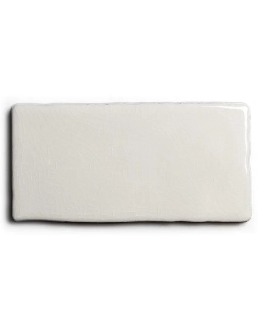 Kakel Mayfair - Krackelerad antikvit halftile 7,5 x 15 cm blank, lätt vågigt