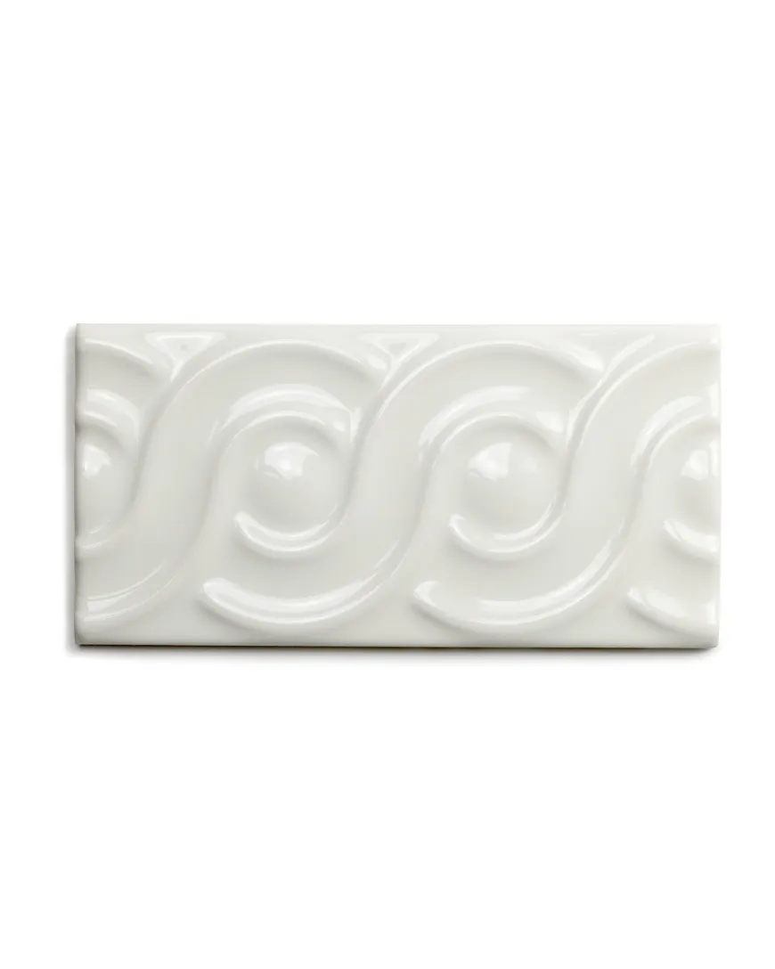Kakel Victoria - Bård öglor 7,5 x 15 cm elfenbensvit, blank