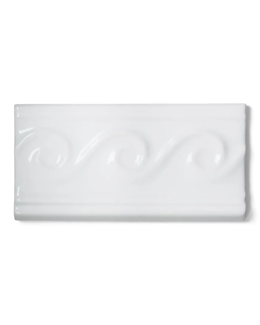 Kakel Victoria - Dekorlist våg 7,5 x 15 cm vit