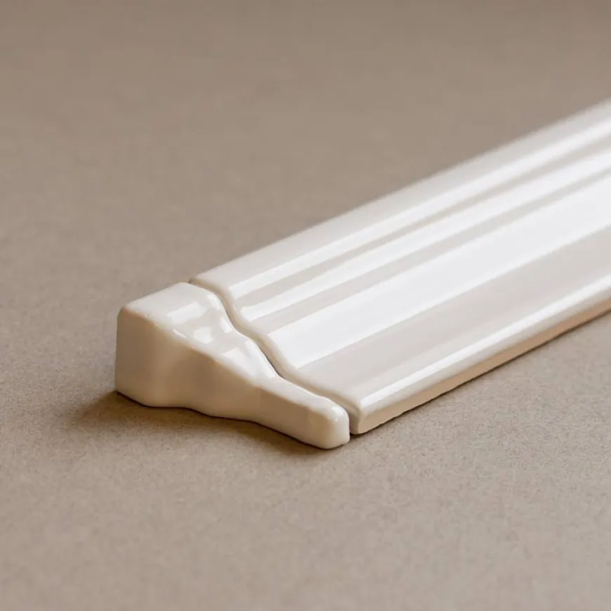 Kakel Victoria - Hörnbit till bröstlist 5 x 20 cm klassisk - vit, blank