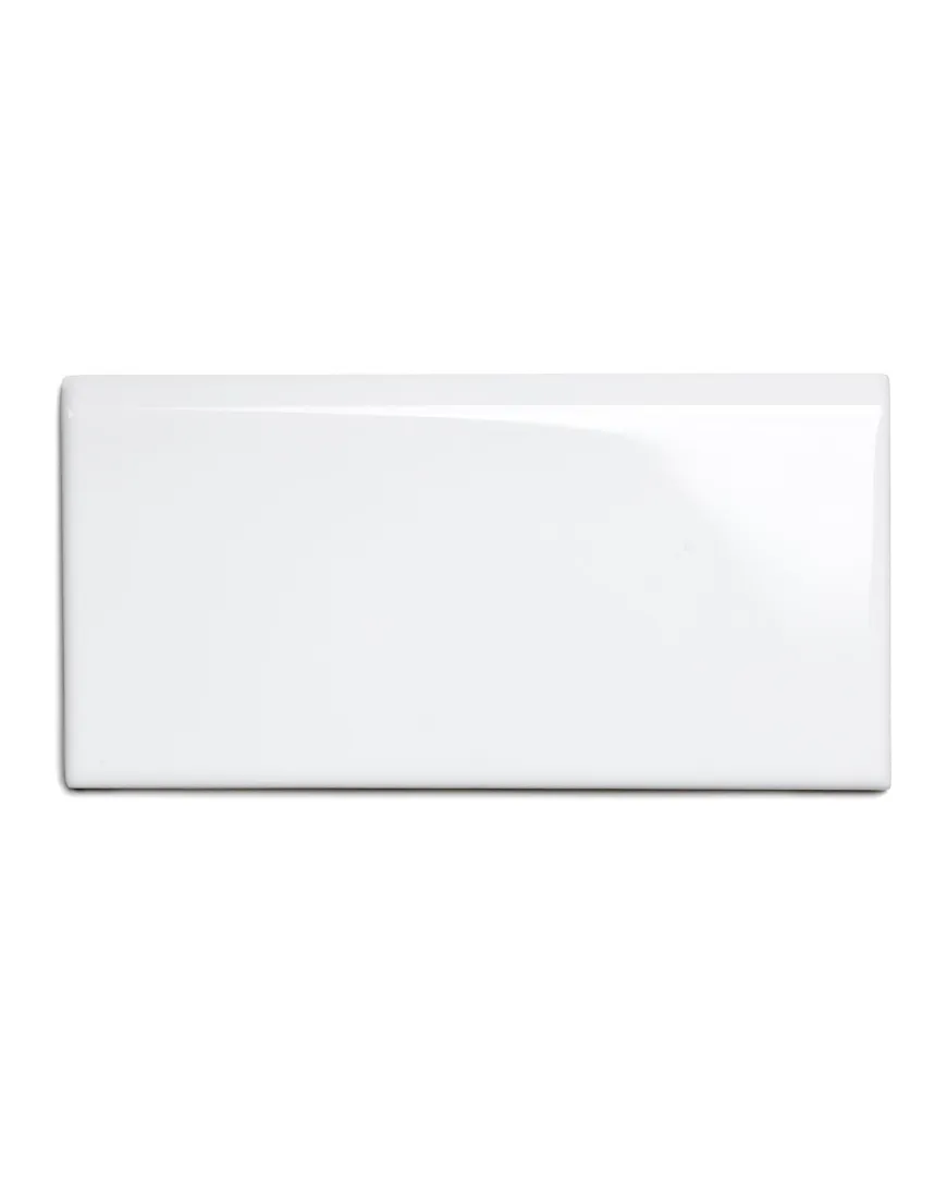 Kakel Victoria - 7,5 x 15 cm vit bullnose långsida