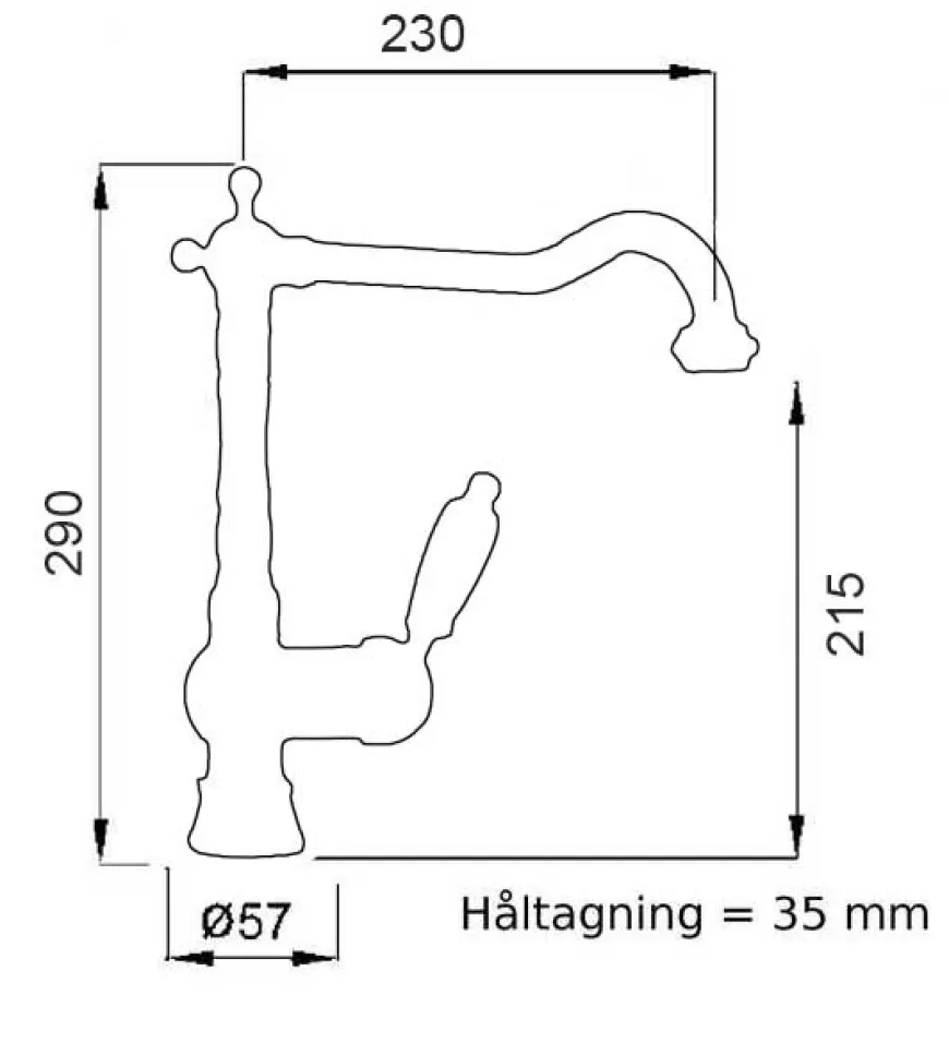 Köksblandare Nottingham - Mässing