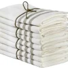 Kökshandduk 2-pack - Lin 50x70 cm, rand benvit/natur