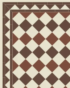 Klinker - Birmingham 15 x 15 cm gulvit/röd/chokladbrun