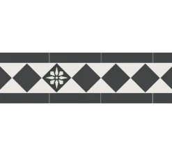 Klinkerfris - Glasgow II svart/vit