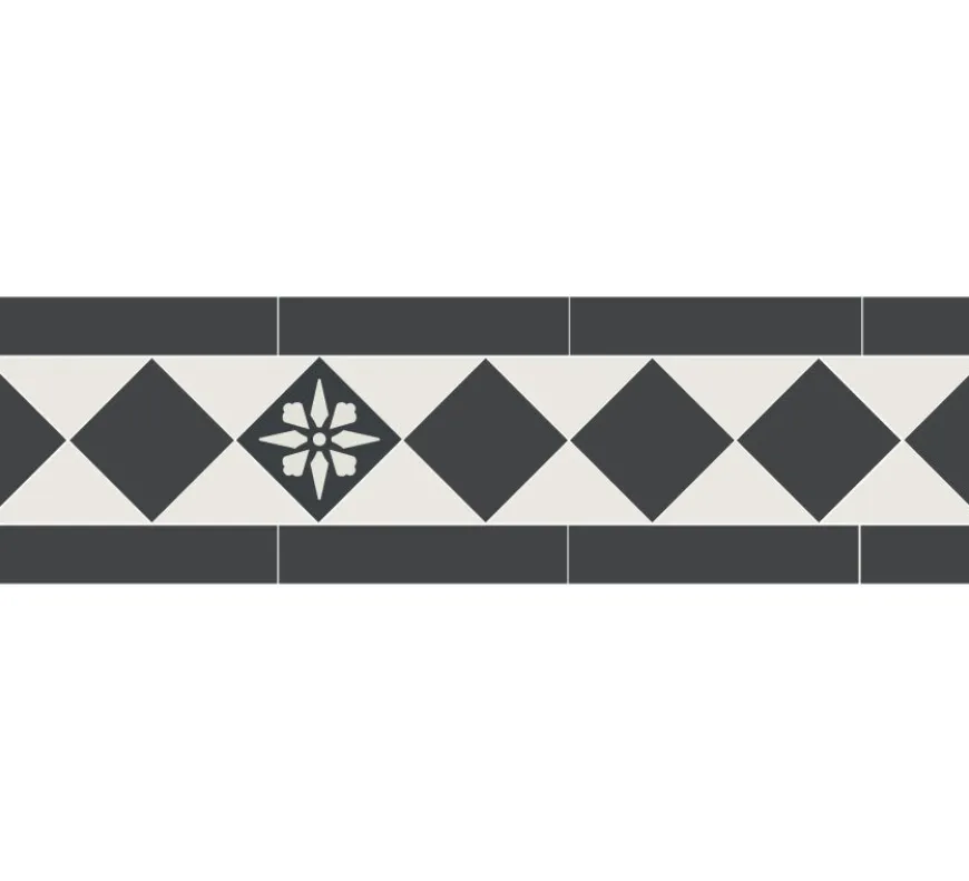 Klinkerfris - Glasgow II svart/vit