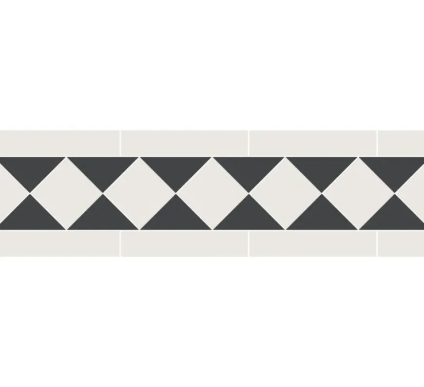 Klinkerfris - Klassisk 120 mm vit/svart