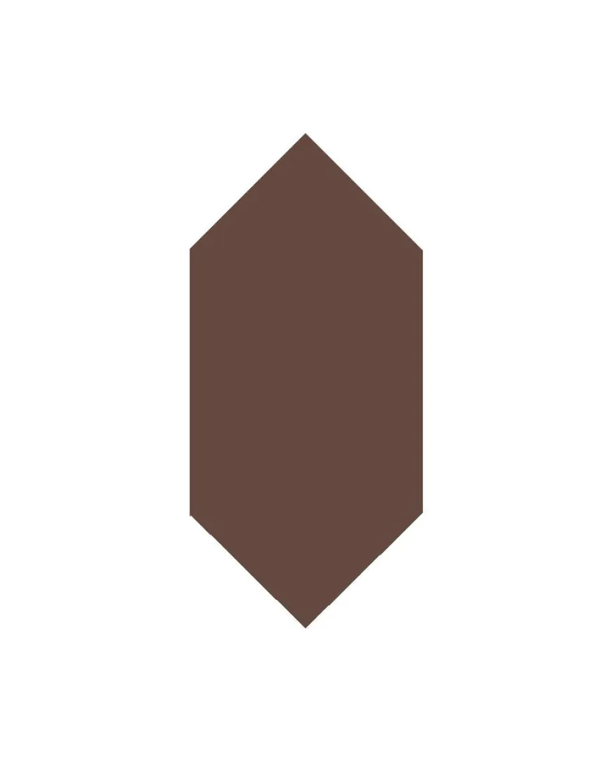Klinker - Hexagondiamant 7 x 15 cm chokladbrun