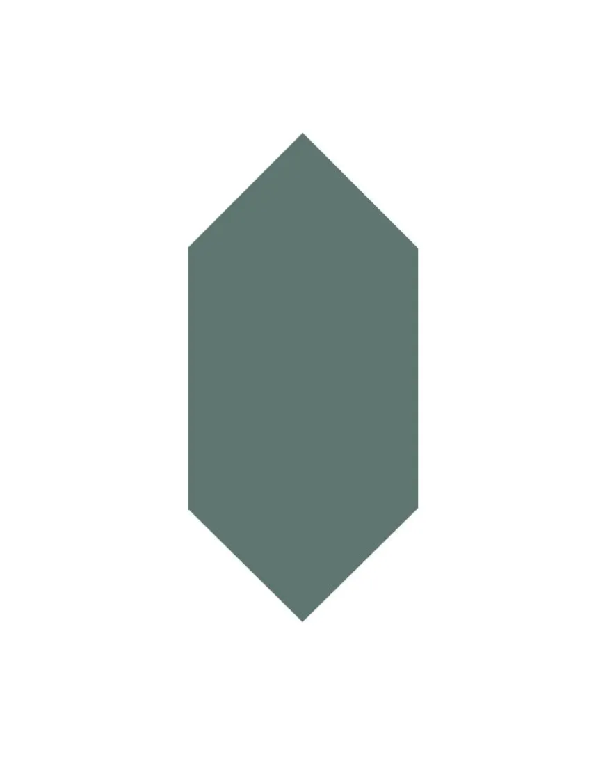 Klinker - Hexagondiamant 7 x 15 cm mörkgrön